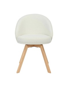Chaise repas pivotante tissu bouclette blanc