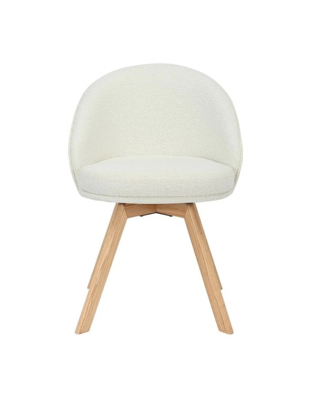 Chaise repas pivotante tissu bouclette blanc