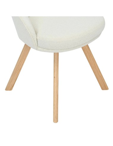Chaise repas pivotante tissu bouclette blanc