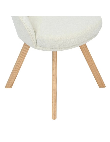 Chaise repas pivotante tissu bouclette blanc