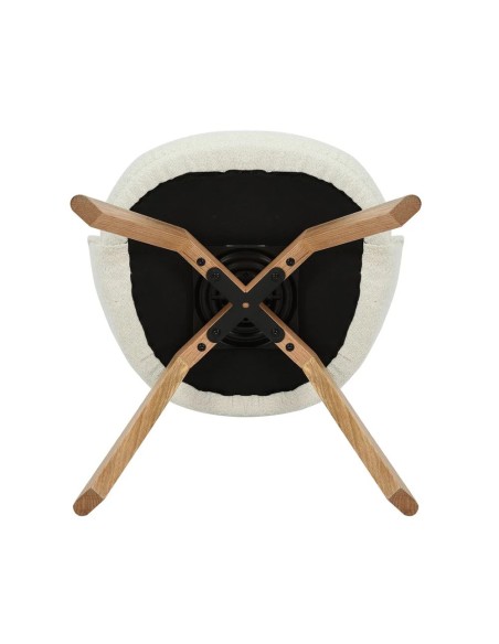 Chaise repas pivotante tissu bouclette blanc