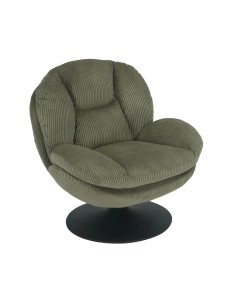 Fauteuil pivotant velours côtelé vert 2