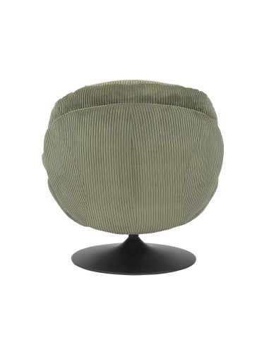 Fauteuil pivotant velours côtelé vert