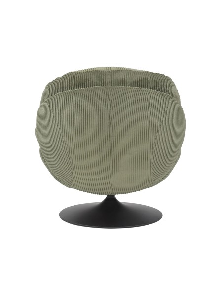 Fauteuil pivotant velours côtelé vert