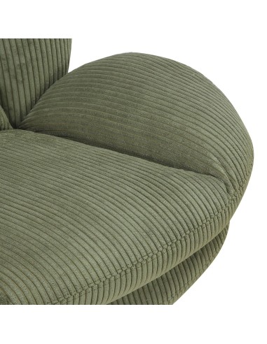 Fauteuil pivotant velours côtelé vert