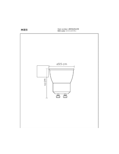 Ampoule MR11  led-Noir -LED Dimm.