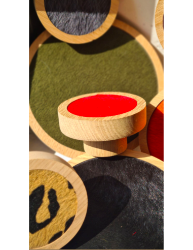 patère peau et chêne naturel