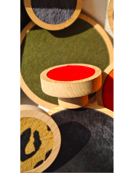 patère peau et chêne naturel