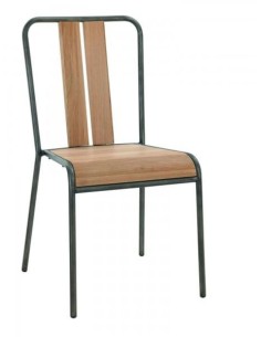 Chaise empilable bois métal Manhattan
