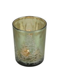 Photophore sapin vert et or 12 cm 2