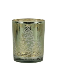 Photophore sapin vert et or 12 cm