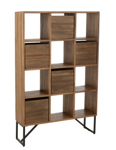 Bibliothèque 12 Niches en teck recyclé