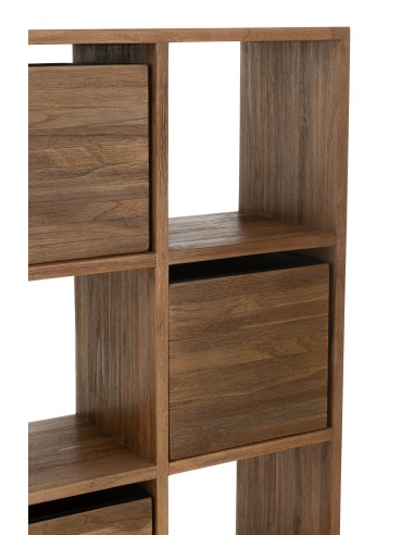 Bibliothèque 12 Niches en teck recyclé