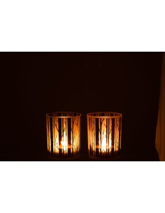 Photophore Arbre Verre Marron Medium 2