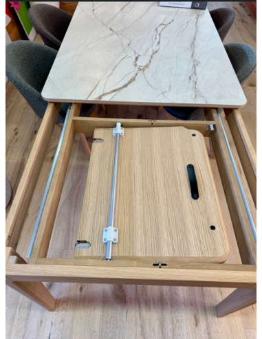 Table 160cm Riviera - Céramique beige veiné