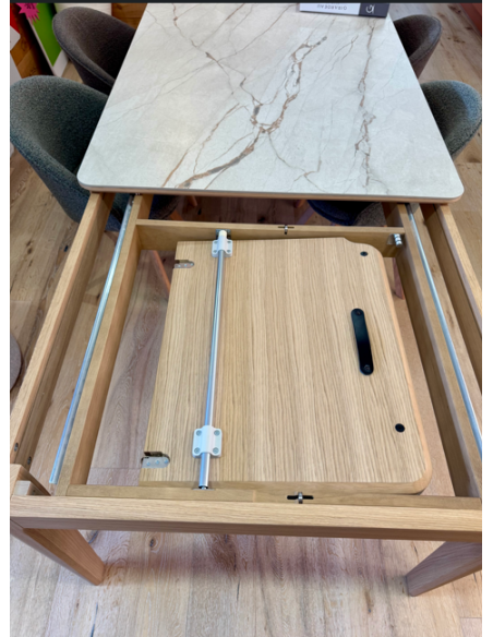 Table 160cm Riviera - Céramique beige veiné