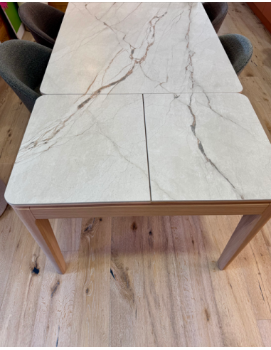 Table 160cm Riviera - Céramique beige veiné