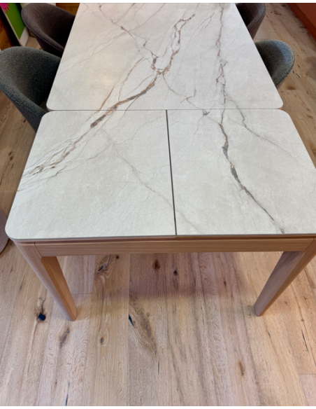 Table 160cm Riviera - Céramique beige veiné