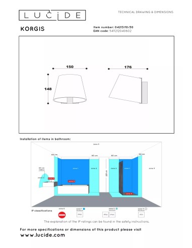 KORGIS - Applique murale Salle de bains - LED - 1x10W 3000K - IP44 - T