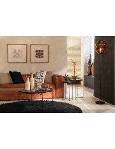 Table Rond Fer/Bois De Manguier Brun/Noir 2