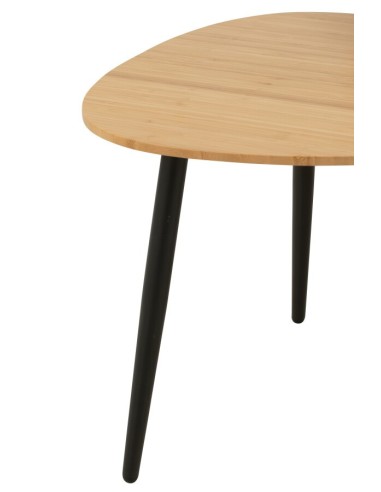 Set 3 Table Gigogne Palette Bambou/Metal Naturel/Noir