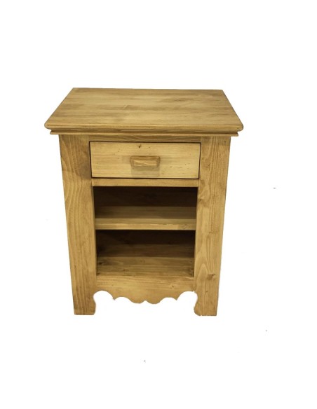 Chevet 1 tiroir 1 niche en pin massif huilé