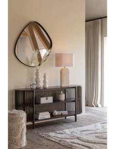 Miroir Mural Abstrait Miroir/Mdf Marron Foncé 2