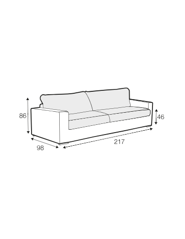 Canapé Fixe 3 places SOPHIA modulable