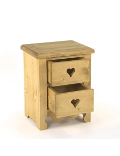Chevet 2 tiroirs en pin massif huilé 2