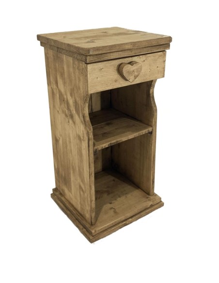 Chevet étroit en pin massif ciré