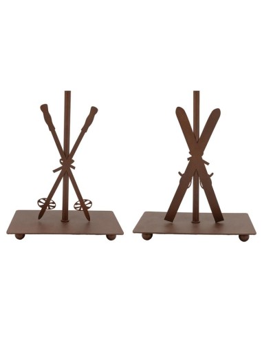 Lampes en métal avec pied décor skis, 2 motifs assortis.