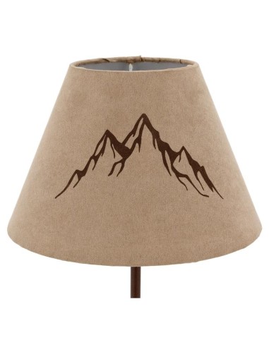 Lampe en métal marron avec pied décor skieur Abat-jour décor montagne