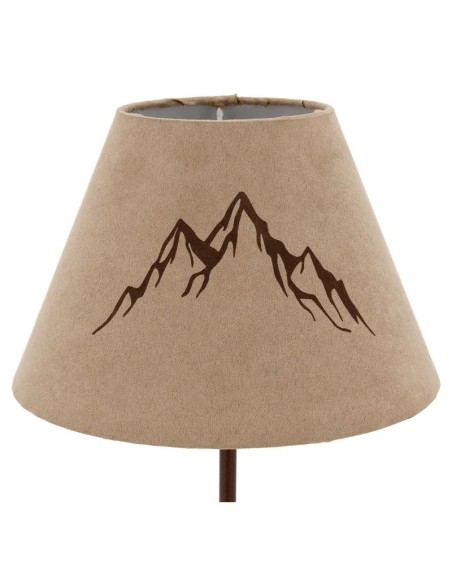 Lampe en métal marron avec pied décor skieur Abat-jour décor montagne