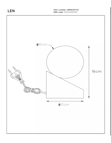 LEN - Lampe de table - Ø 10 cm - 1xG9 - Bois clair