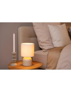 WOOLLY - Lampe de table bouclette - Ø 16 cm - 1xE14 - Crème 2