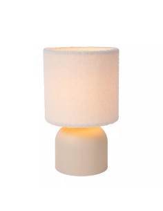 WOOLLY - Lampe de table bouclette - Ø 16 cm - 1xE14 - Crème