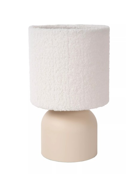 WOOLLY - Lampe de table bouclette - Ø 16 cm - 1xE14 - Crème