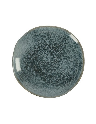 Assiette à dessert en grès aspect texturé