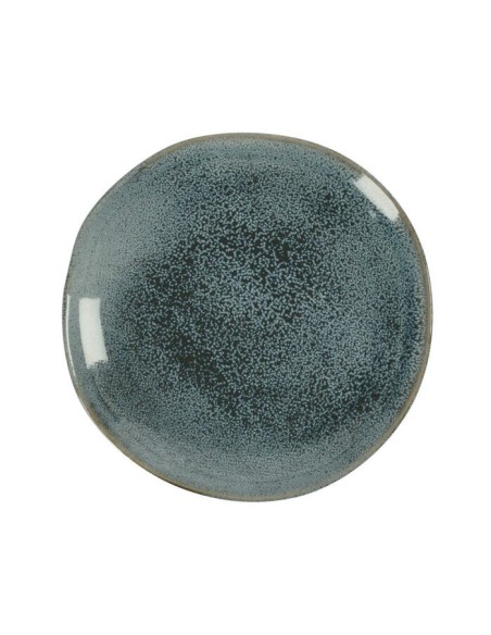 Assiette à dessert en grès aspect texturé