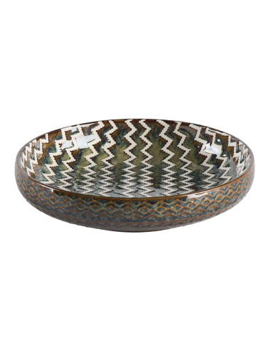 Assiette creuse EBBA porcelaine zébrures 20.5x4.5