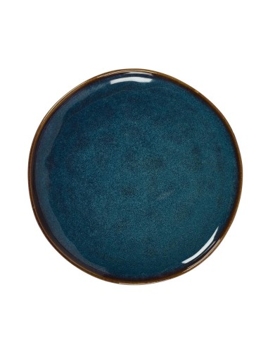 Assiette à dessert ronde IDAYA bleue