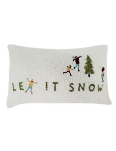 Coussin SNÖ bouclette blanche « let it snow »