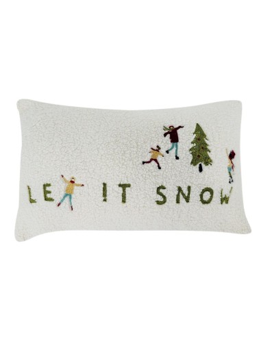 Coussin SNÖ bouclette blanche « let it snow »