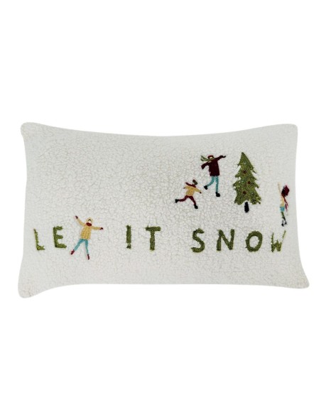 Coussin SNÖ bouclette blanche « let it snow »