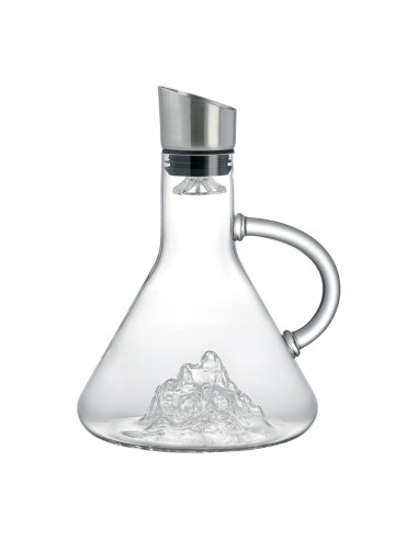 Carafe à décanter en verre avec fond montagne 3D