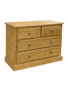 Commode 4 tiroirs en pin massif 120 cm 2
