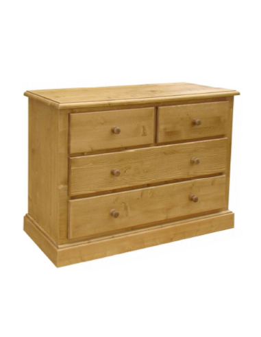 Commode 4 tiroirs en pin massif 120 cm