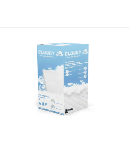 Sur matelas Cloudy mémoire de forme ultra moelleux confort maximum