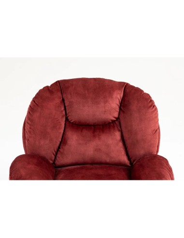 Fauteuil pivotant velours côtelé bordeaux