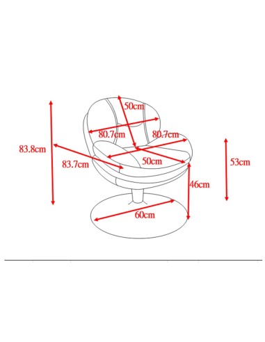 Fauteuil pivotant velours côtelé bordeaux